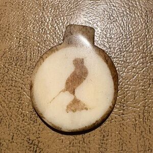 Brown and Cream Bird Pendant